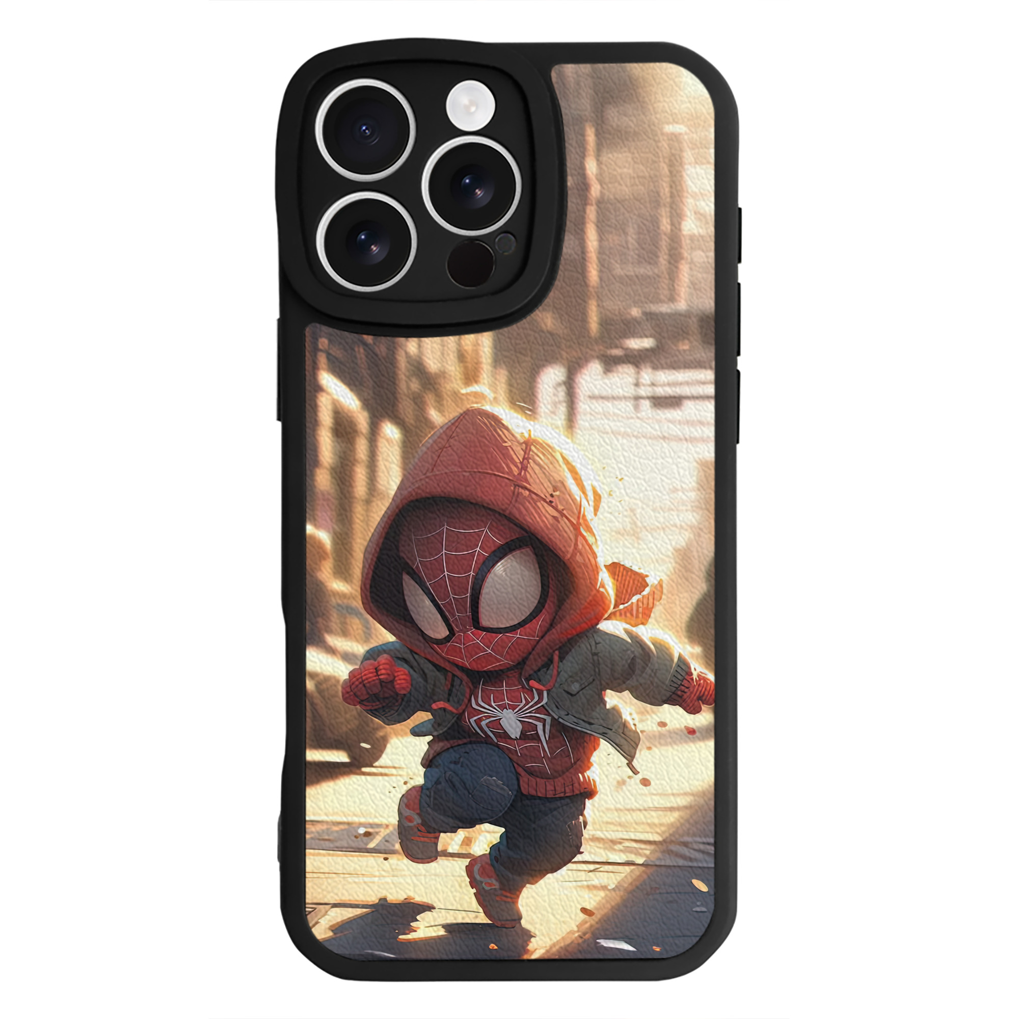 Spider Man スパイダーマン 【iPhone 16シリーズ対応】シリコンスマホケース（レザー調） 材質：シリコン